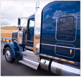 Semi-truck driving on highway