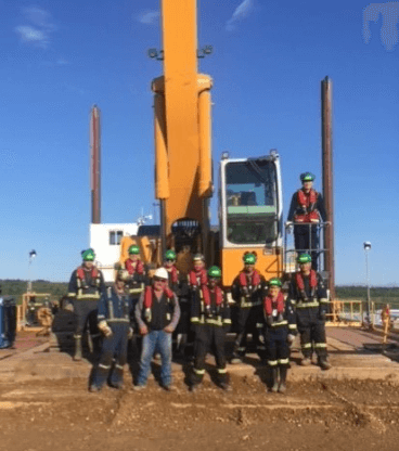 Team with Crane