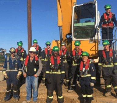 Team with Crane